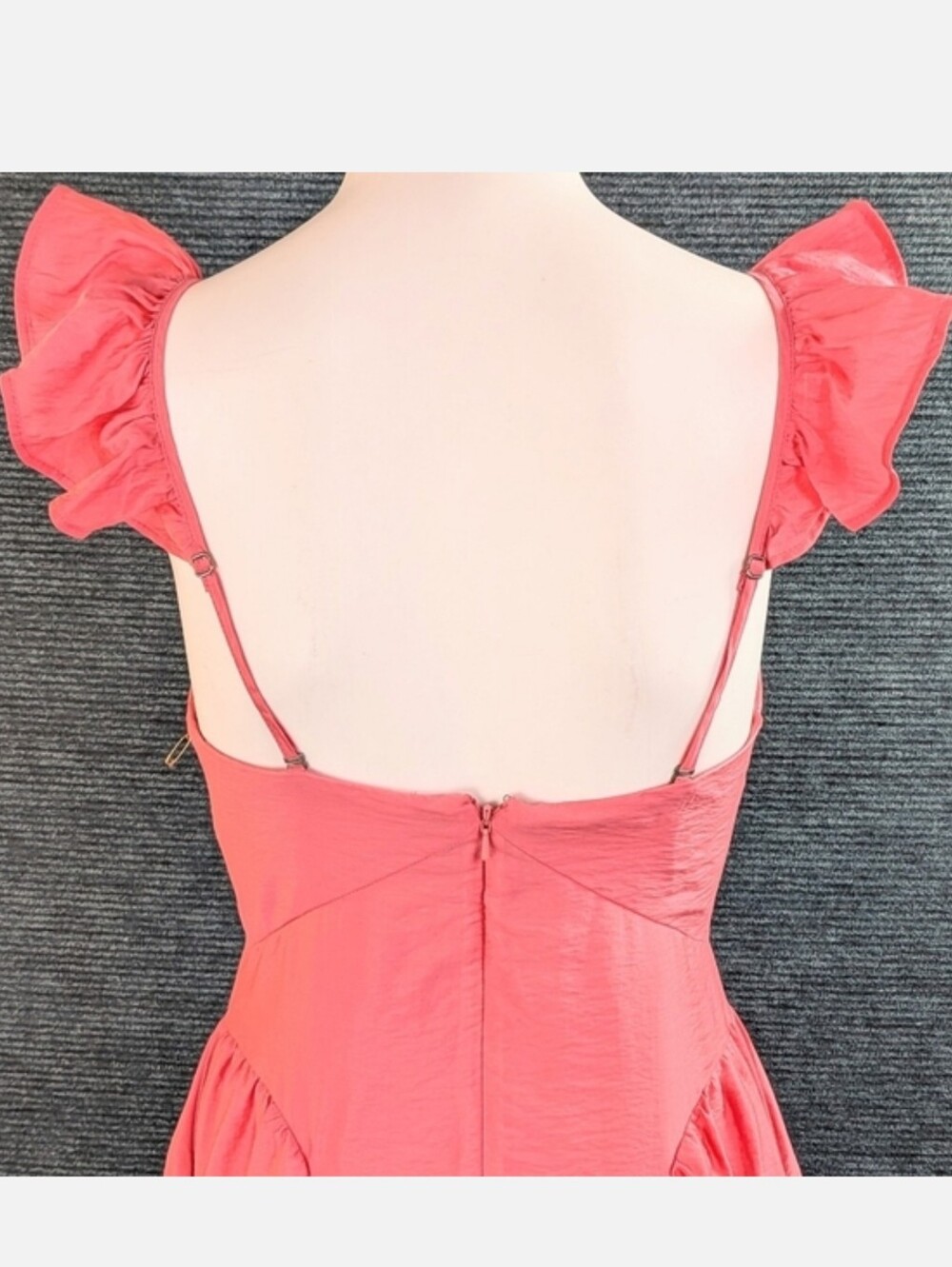 Chelsea 28 Flutter Cap Sleeve Spaghetti Strap Maxi-Dress "Pink Rapture" - Picture 8 of 16